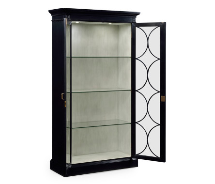 Formal Black Display Cabinet