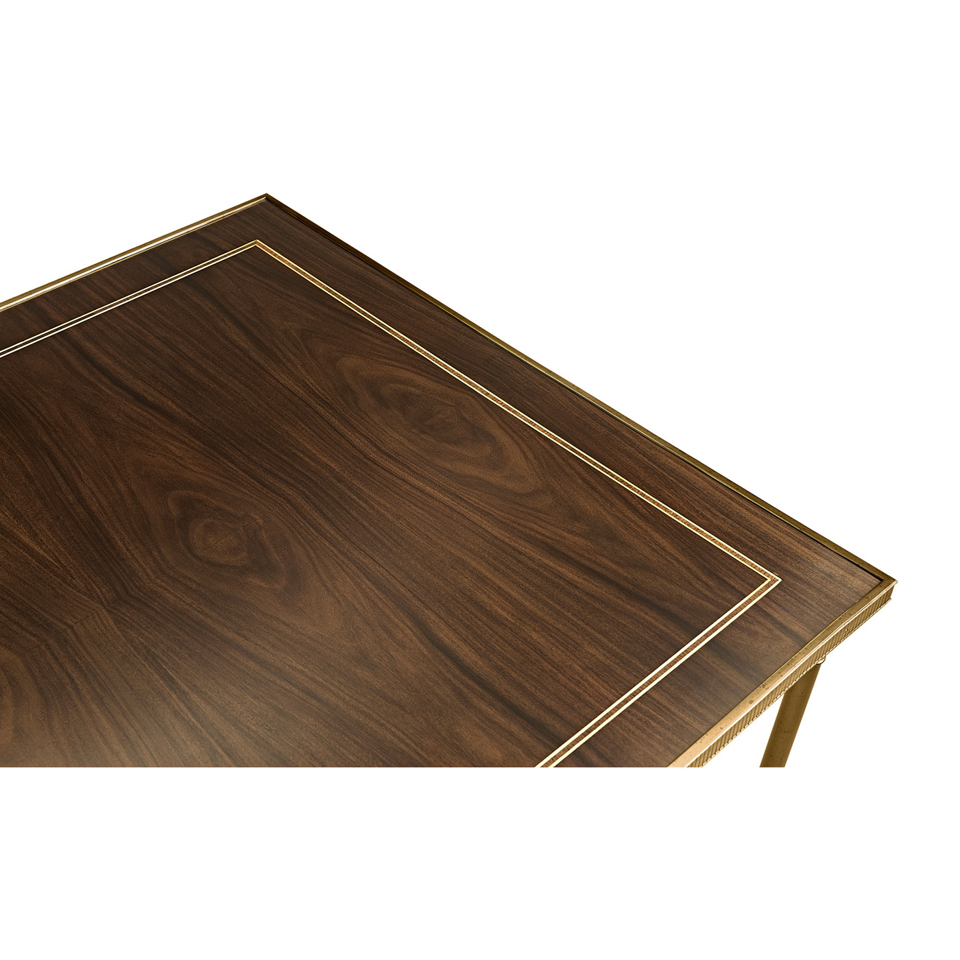 Rectangular Dark Santos & Brass Coffee Table