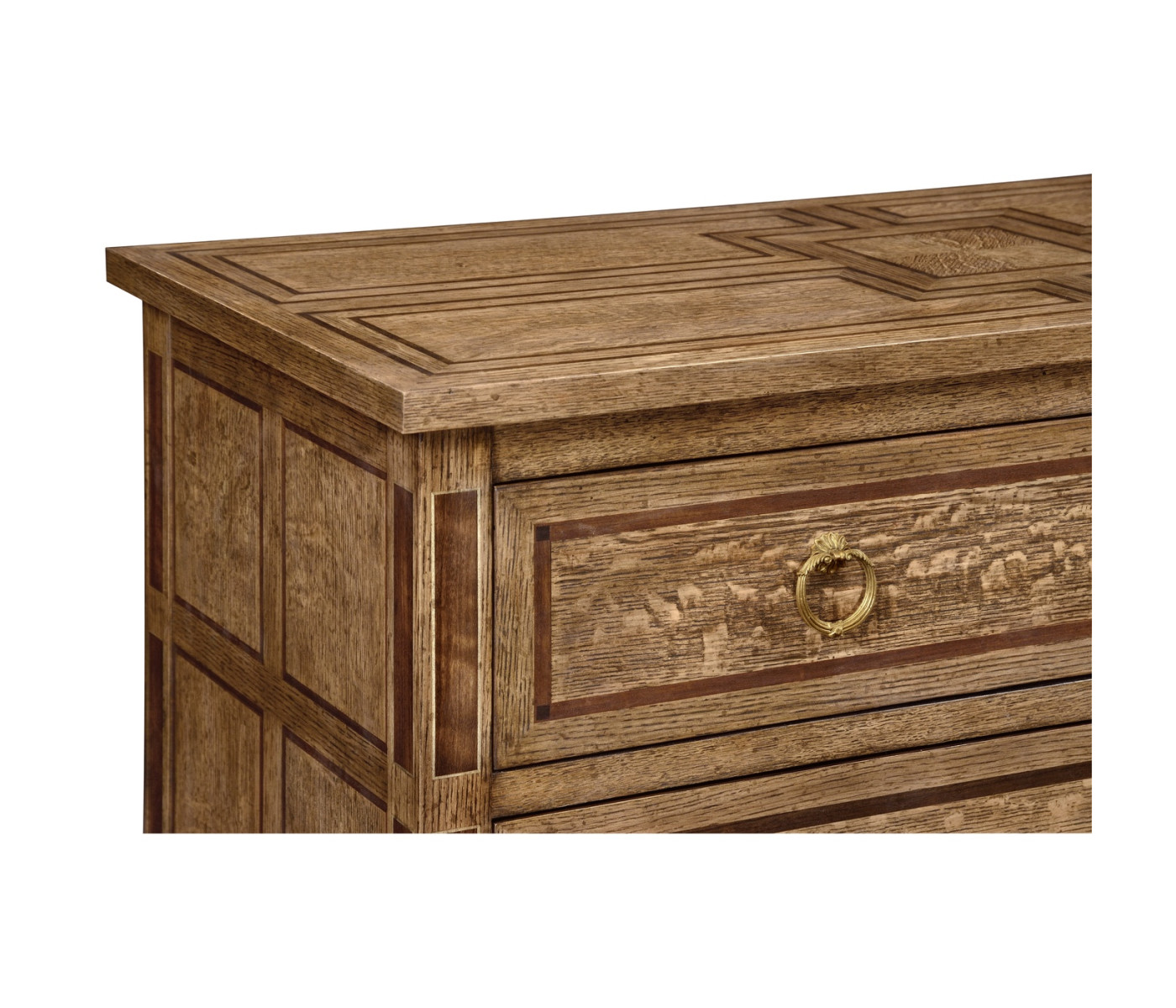 Rectangular English Brown Oak Chest of Drawers