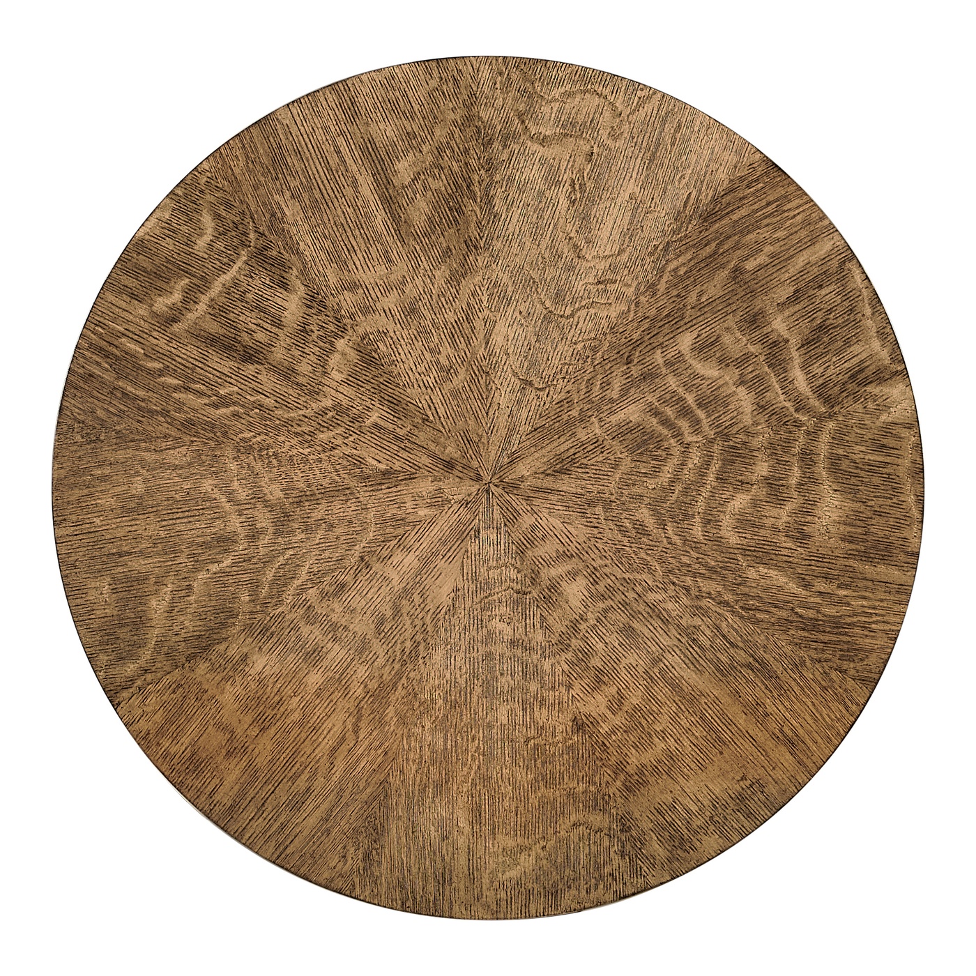 Round English Brown Oak Lamp Table