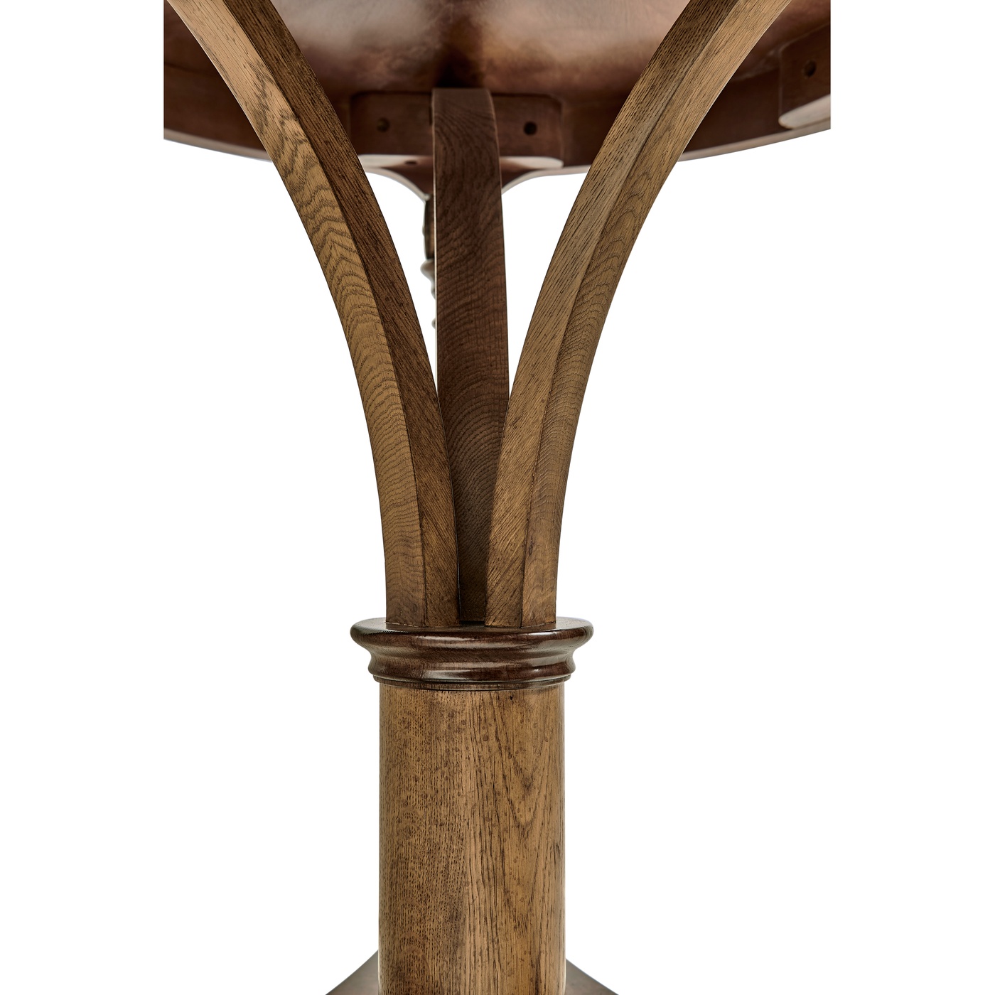 Round English Brown Oak Lamp Table