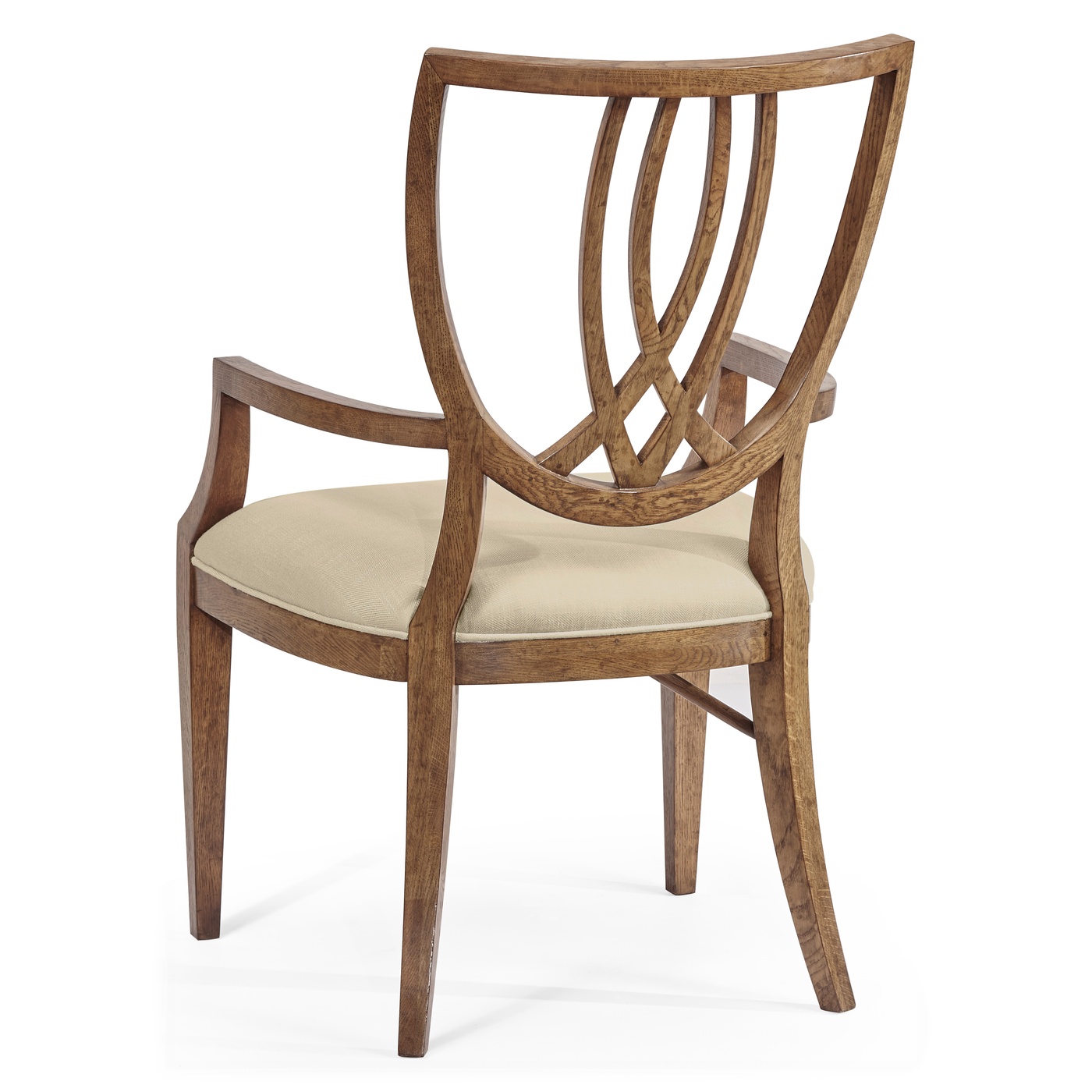 Shield Back English Brown Oak Dining Arm Chair