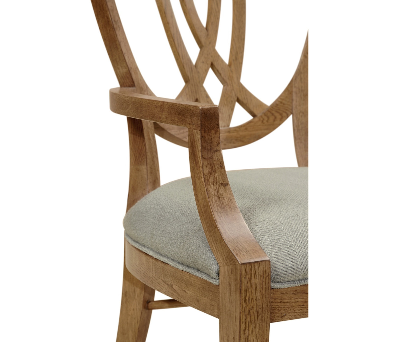 Shield Back English Brown Oak Dining Arm Chair