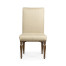 Square Back Bleached Crotch Walnut Dining Side Chair