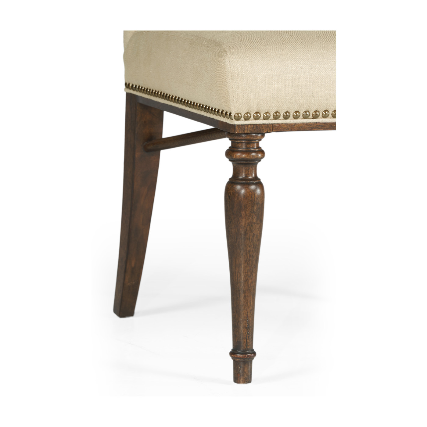 Square Back Bleached Crotch Walnut Dining Side Chair