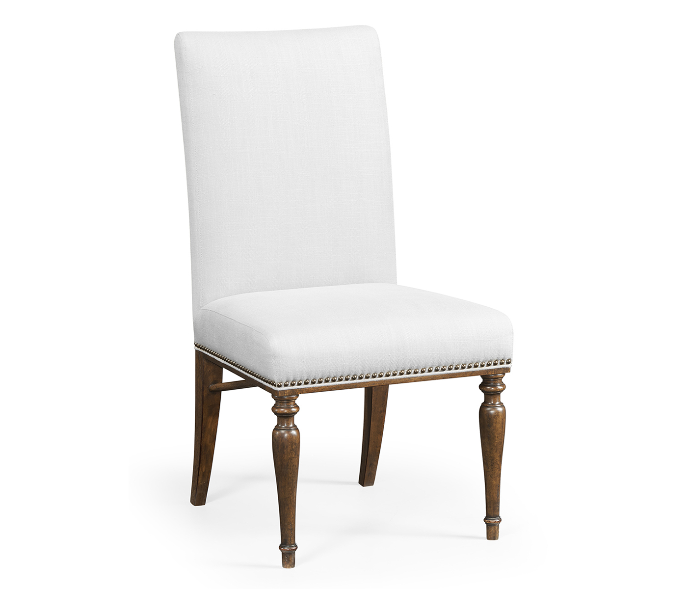 Square Back Bleached Crotch Walnut Dining Side Chair