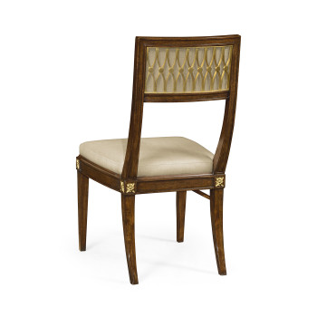 Open Back Bleached Crotch Walnut Dining Chair