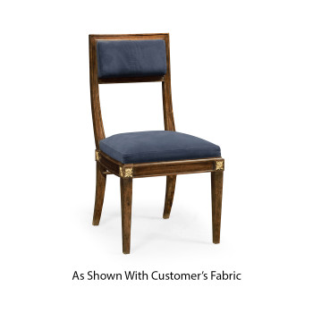 Open Back Bleached Crotch Walnut Dining Chair