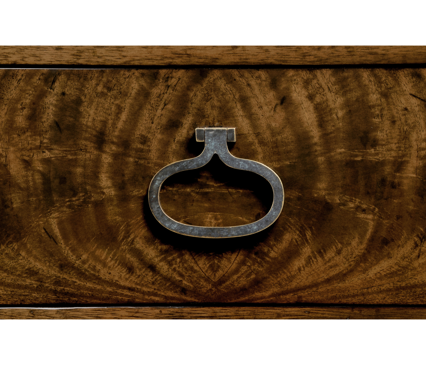 Inward Bow Front Light Brown Mahogany Bedside Chest