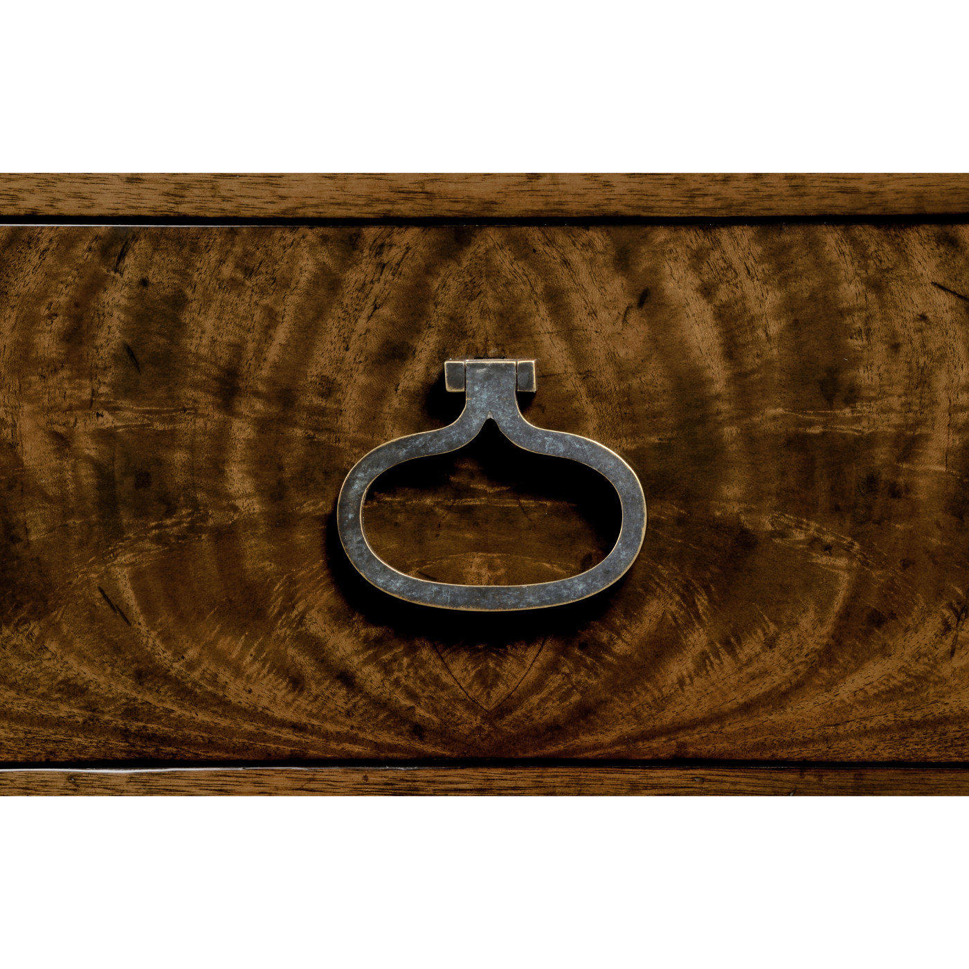 Inward Bow Front Light Brown Mahogany Bedside Chest