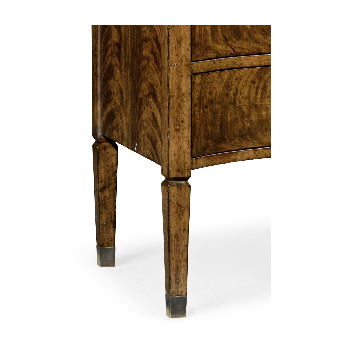 Inward Bow Front Light Brown Mahogany Bedside Chest