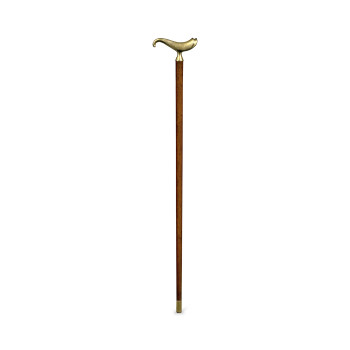 Mahogany Walking Stick with Brass Derby Topper