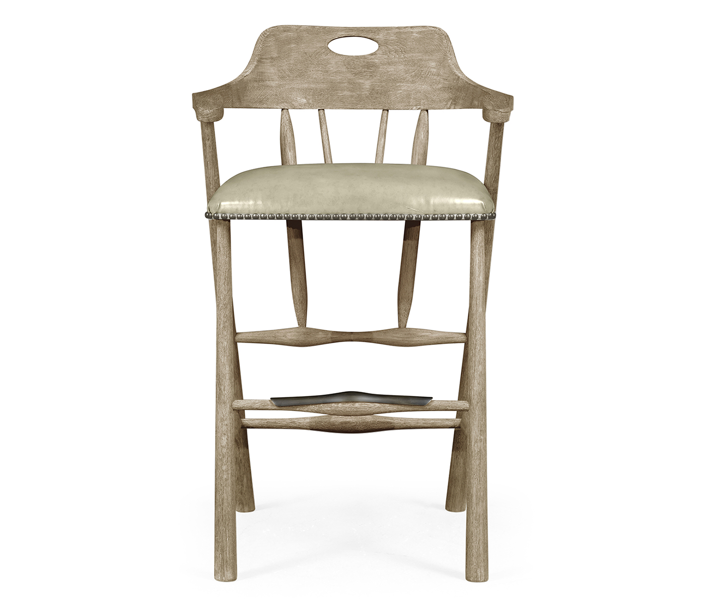 Smokers Style Grey Oak Bar Stool