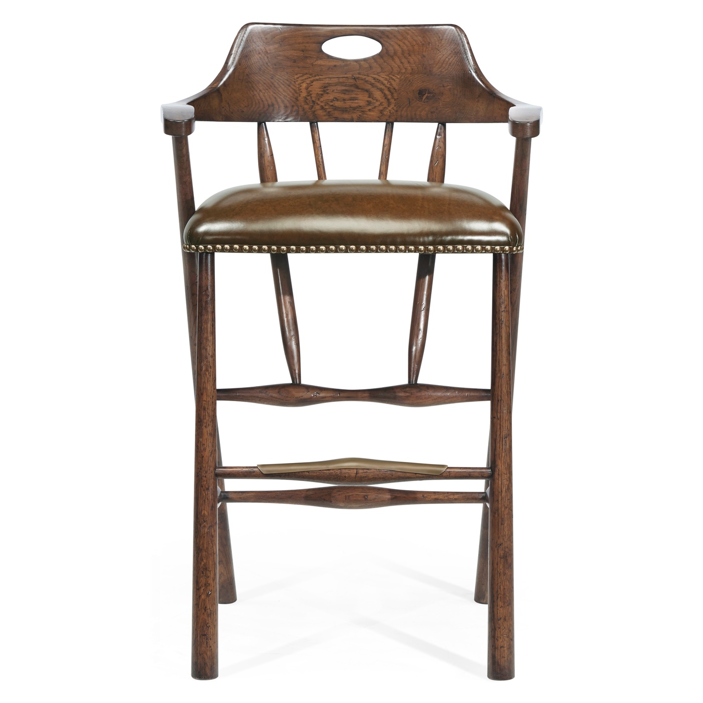 Smokers Style Dark Oak Bar Stool