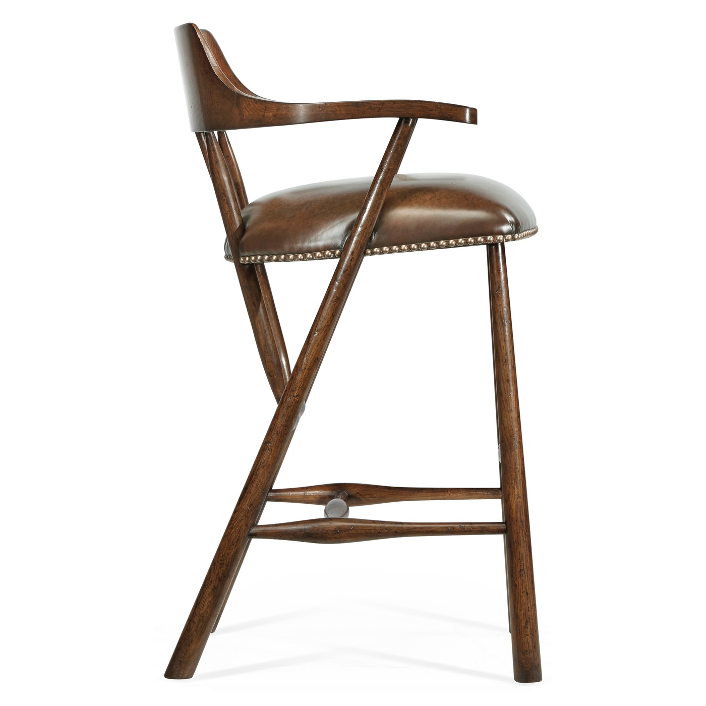 Smokers Style Dark Oak Bar Stool
