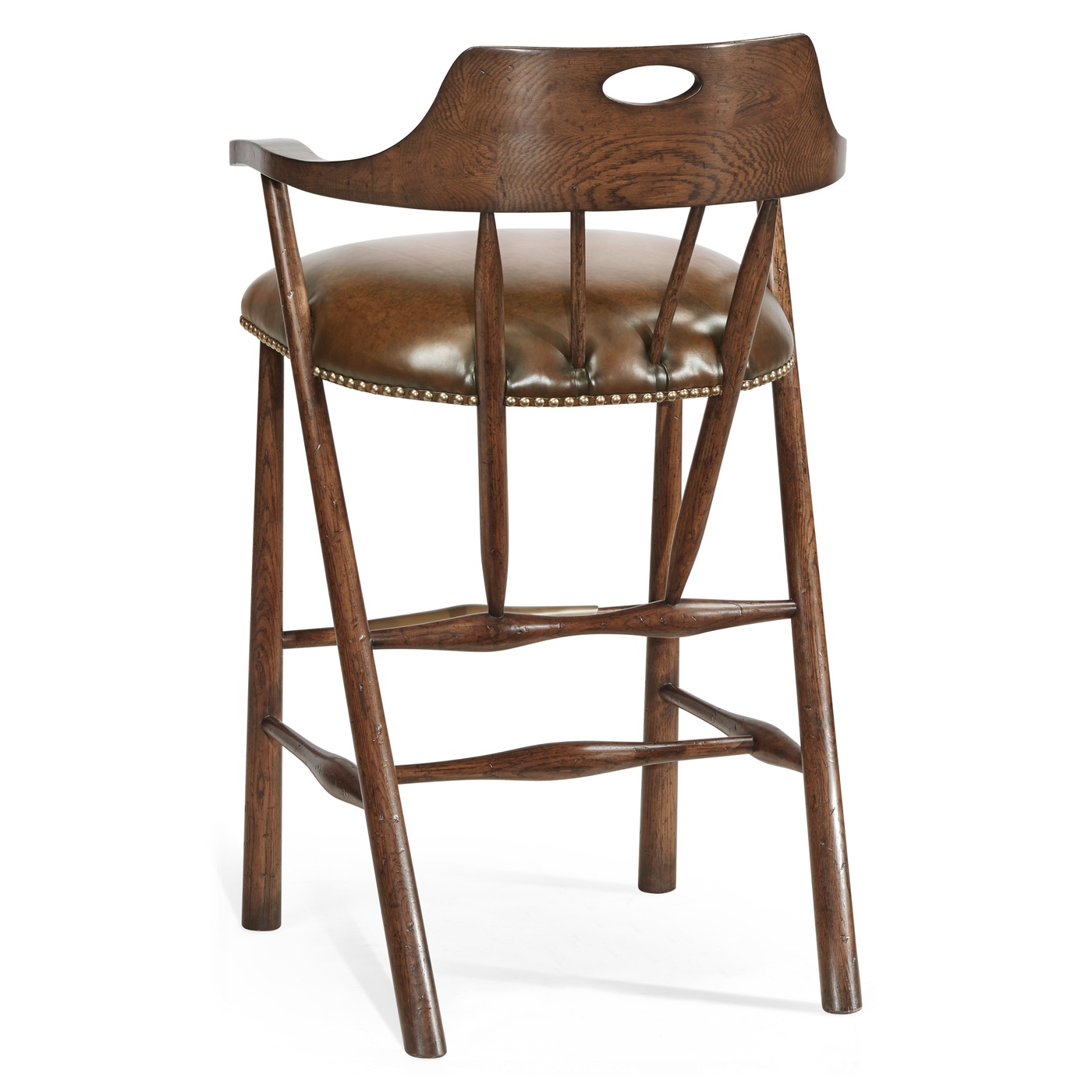 Smokers Style Dark Oak Bar Stool