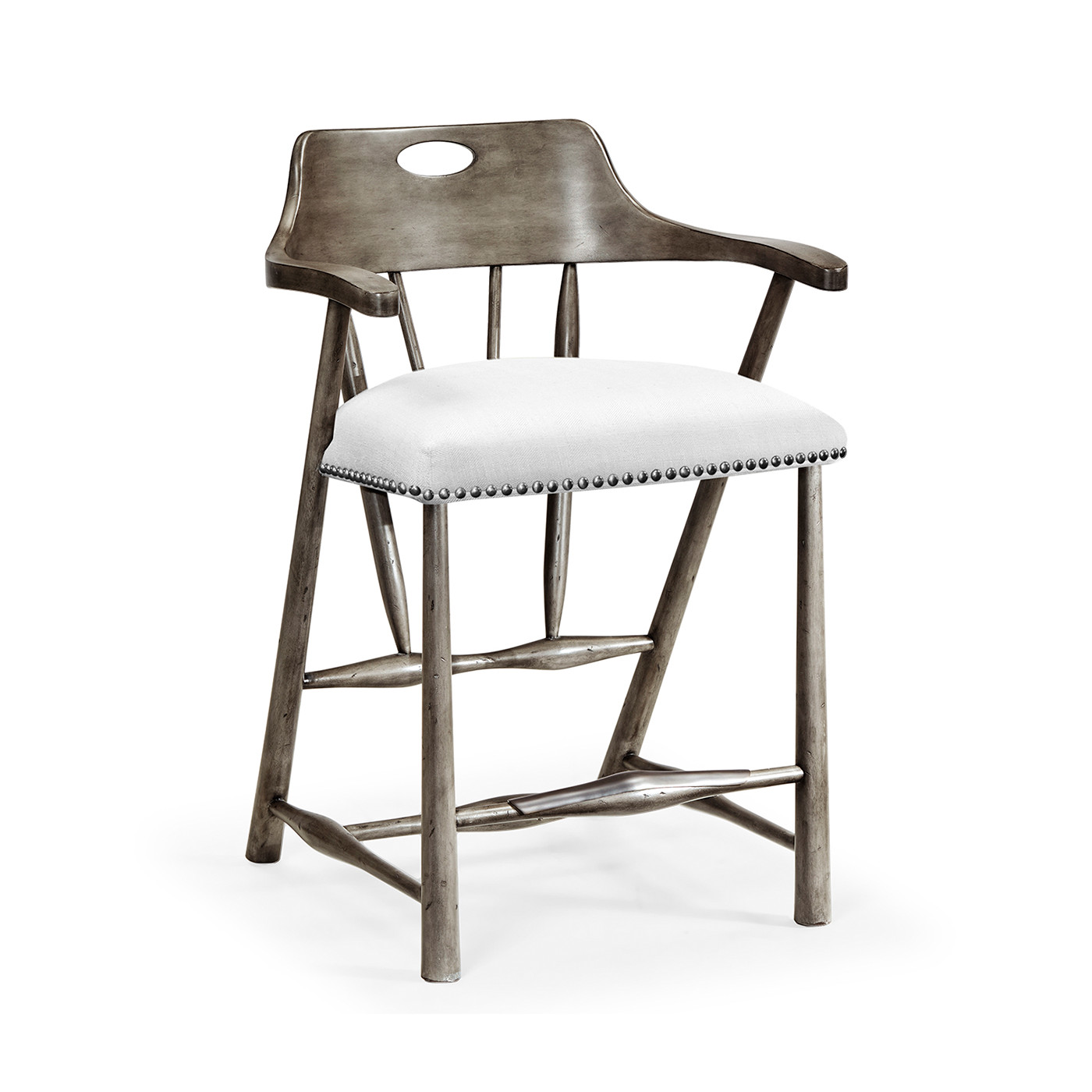 Smokers Style Antique Dark Grey Counter Stool