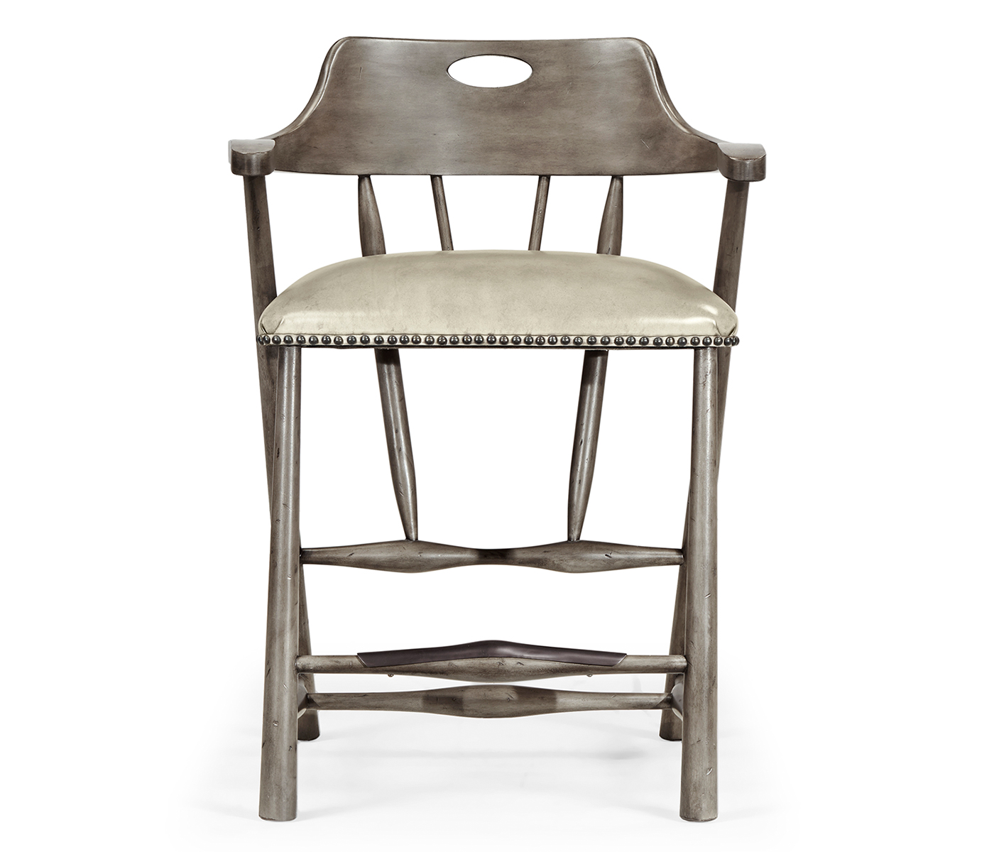 Smokers Style Antique Dark Grey Counter Stool