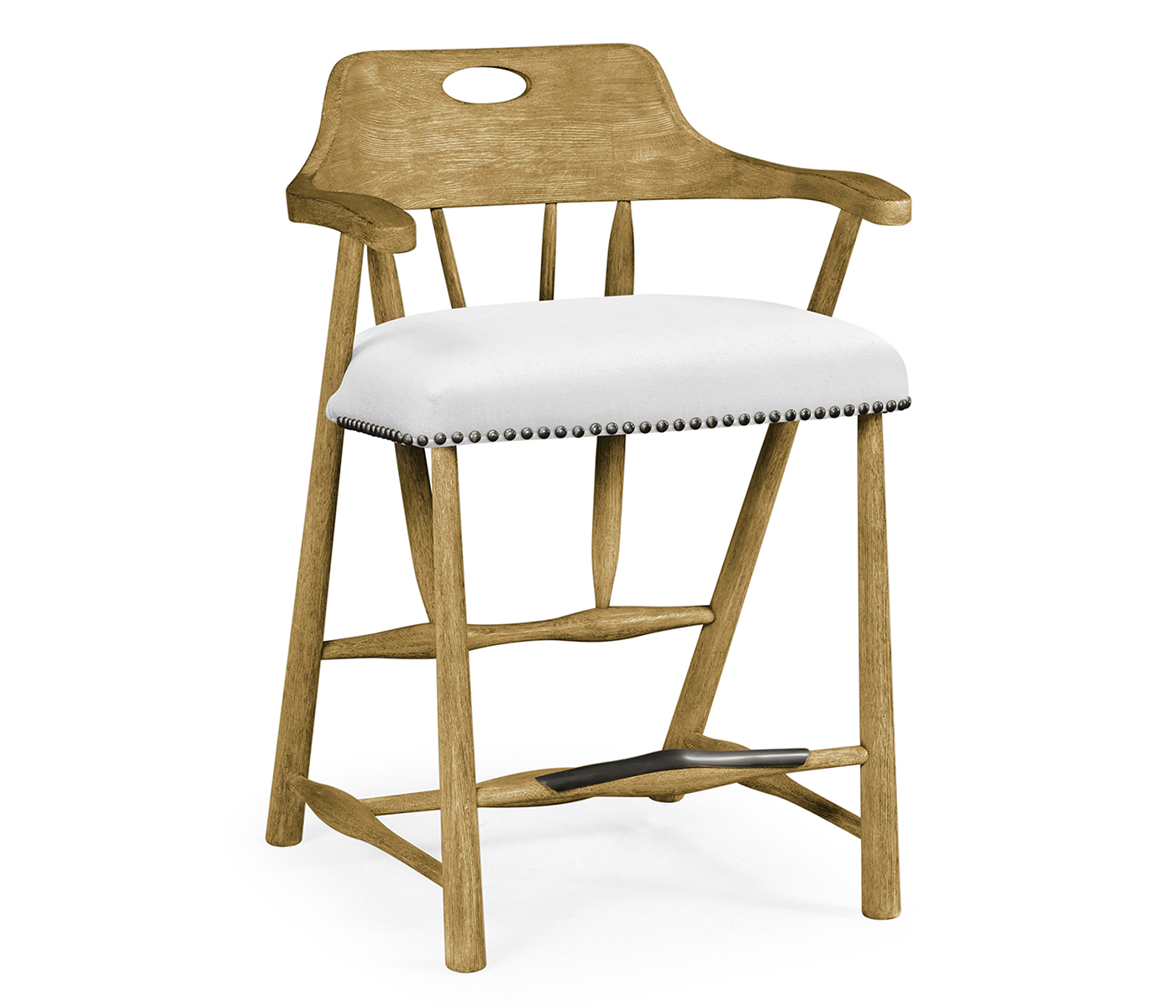 Smokers Style Natural Oak Counter Stool