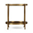 Round Light Brown Mahogany & Brass End Table