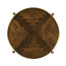 Round Light Brown Mahogany & Brass End Table