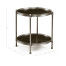 Round Light Brown Mahogany & Brass End Table