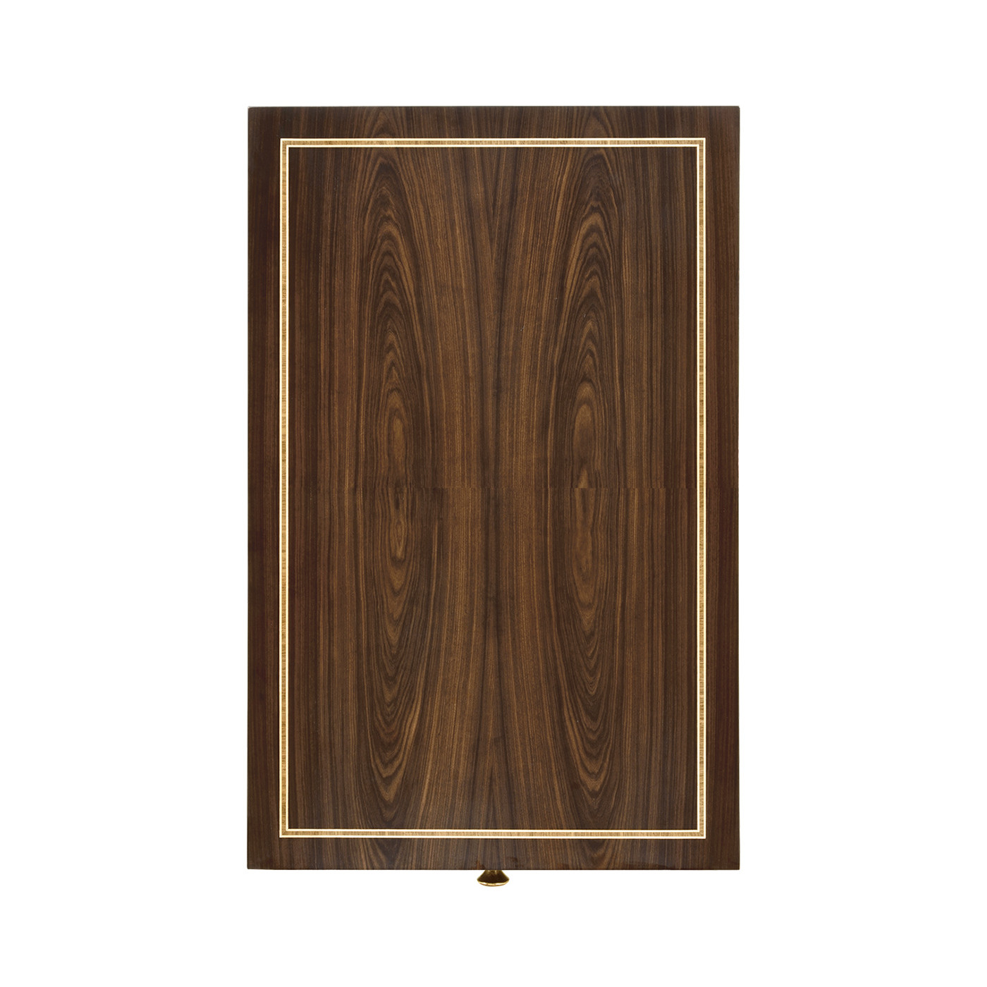 Rectangular Dark Santos & Brass End Table