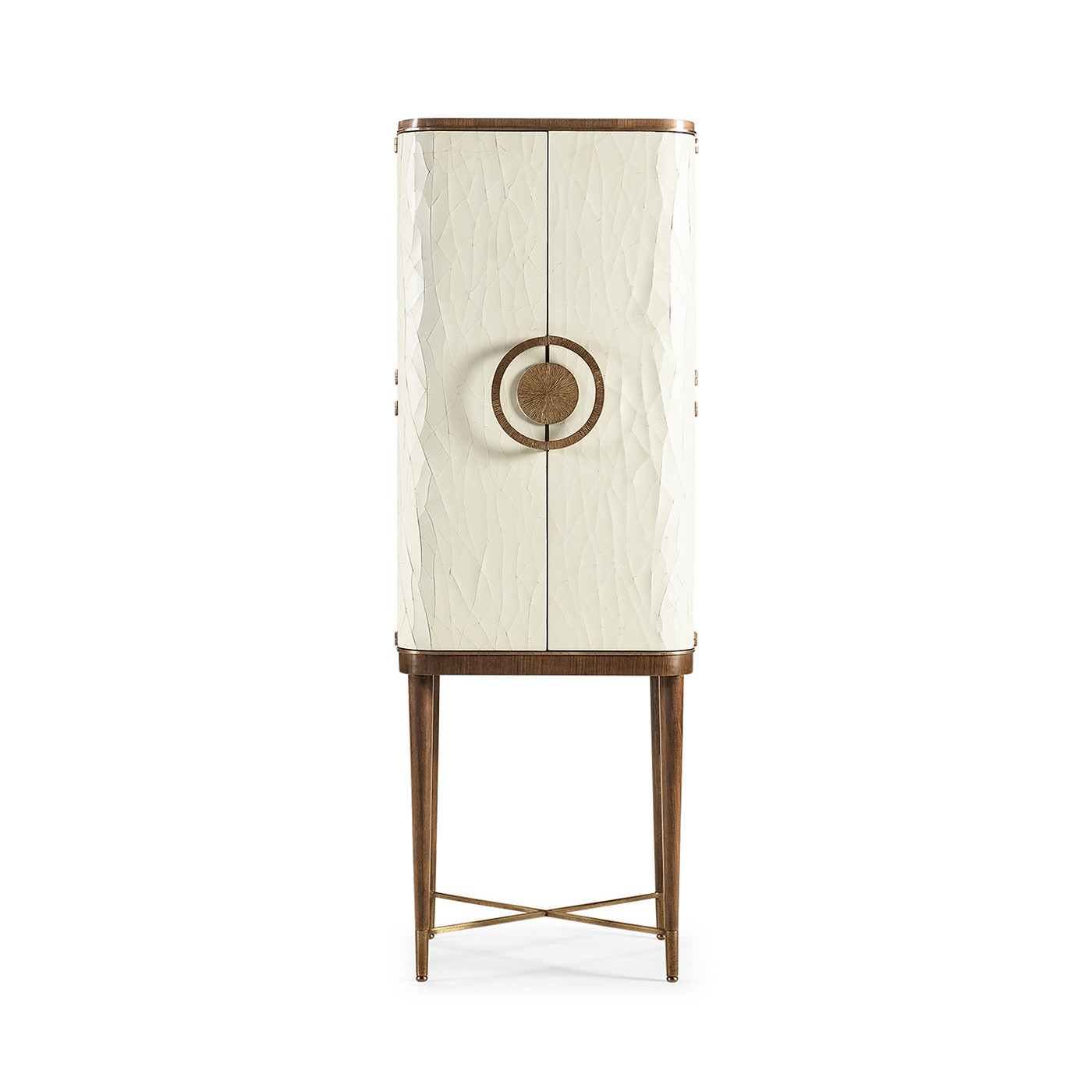 Crackle Cloth Lacquered Drinks Cabinet