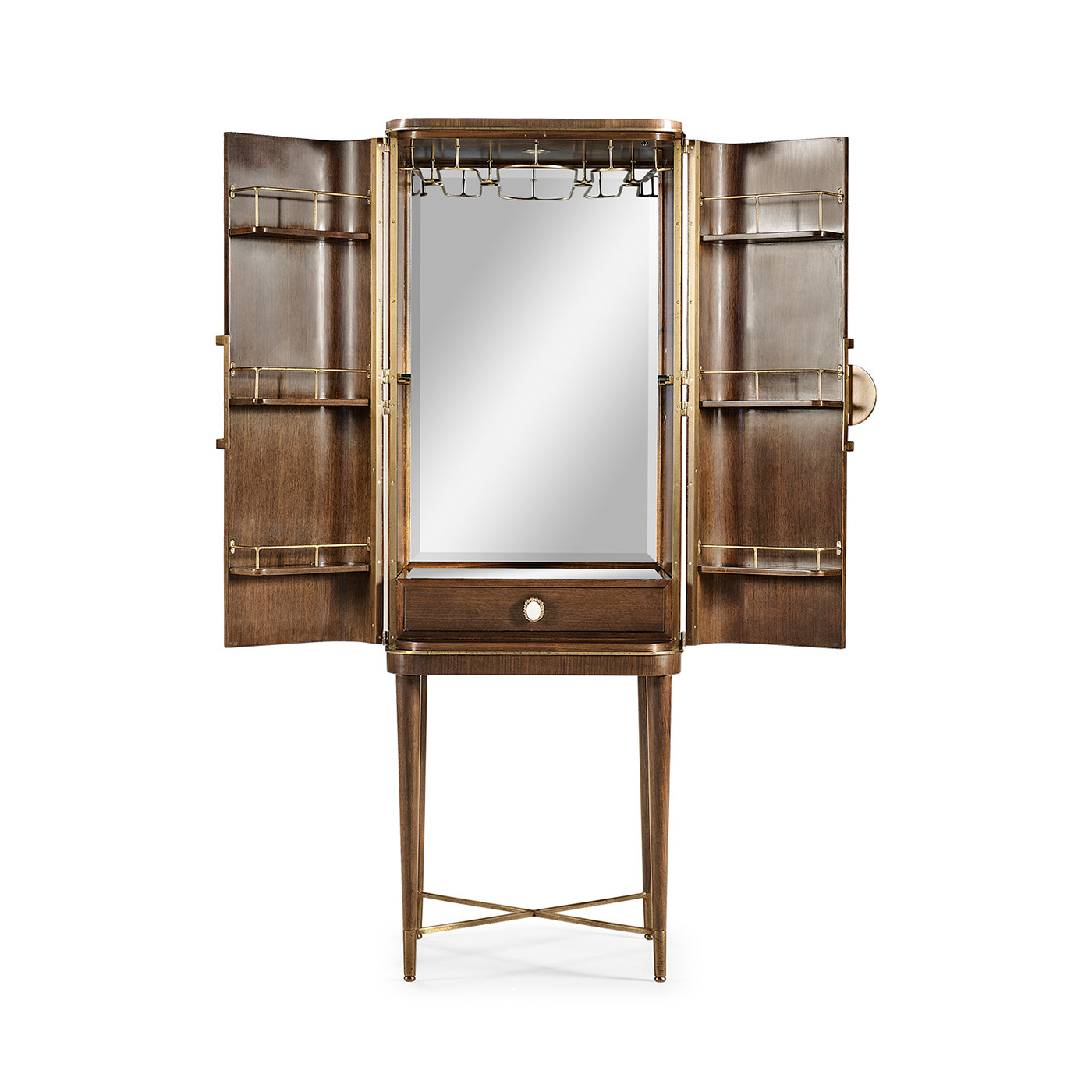 Crackle Cloth Lacquered Drinks Cabinet