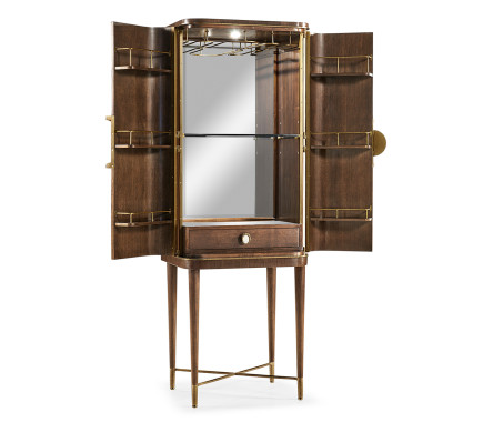Crackle Cloth Lacquered Drinks Cabinet