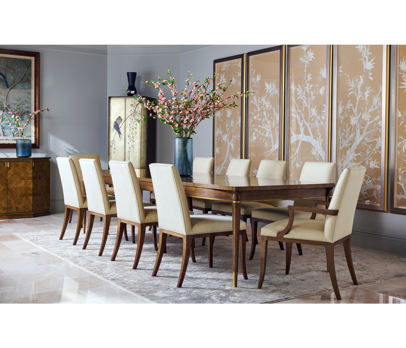 Crackle Cloth Lacquered Drinks Cabinet