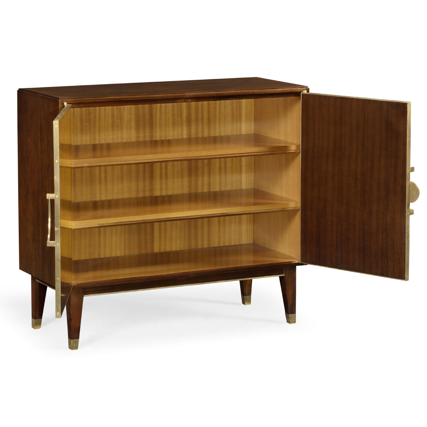 Walnut & Crackle Cloth Lacquered Server