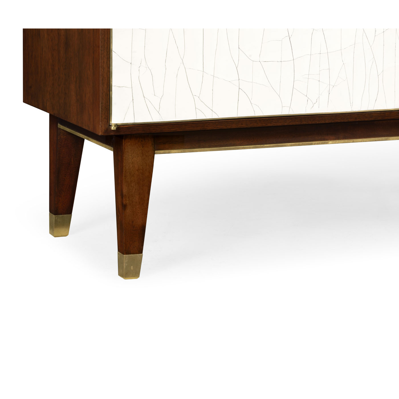 Walnut & Crackle Cloth Lacquered Server