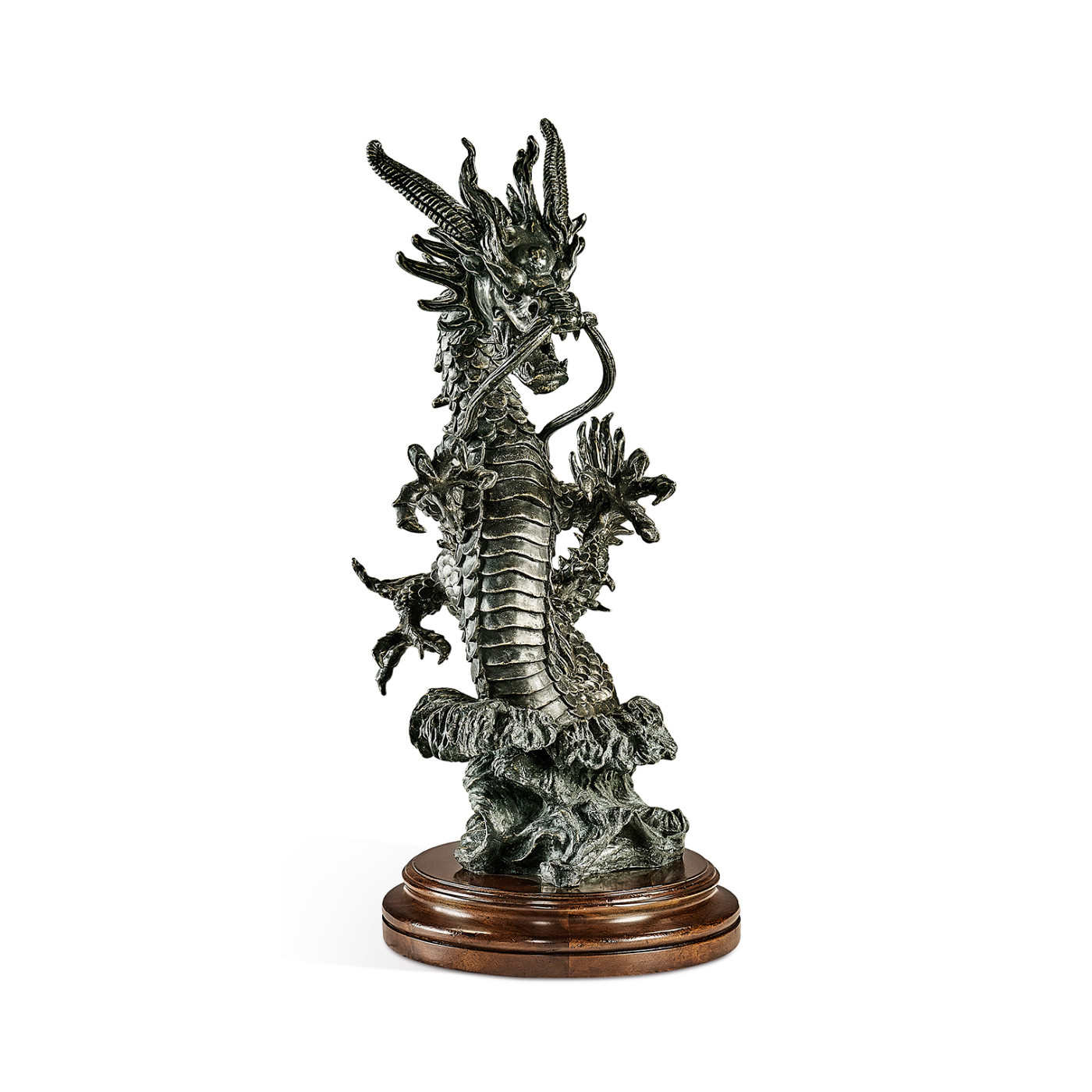 Dark Bronze Dragon Statue