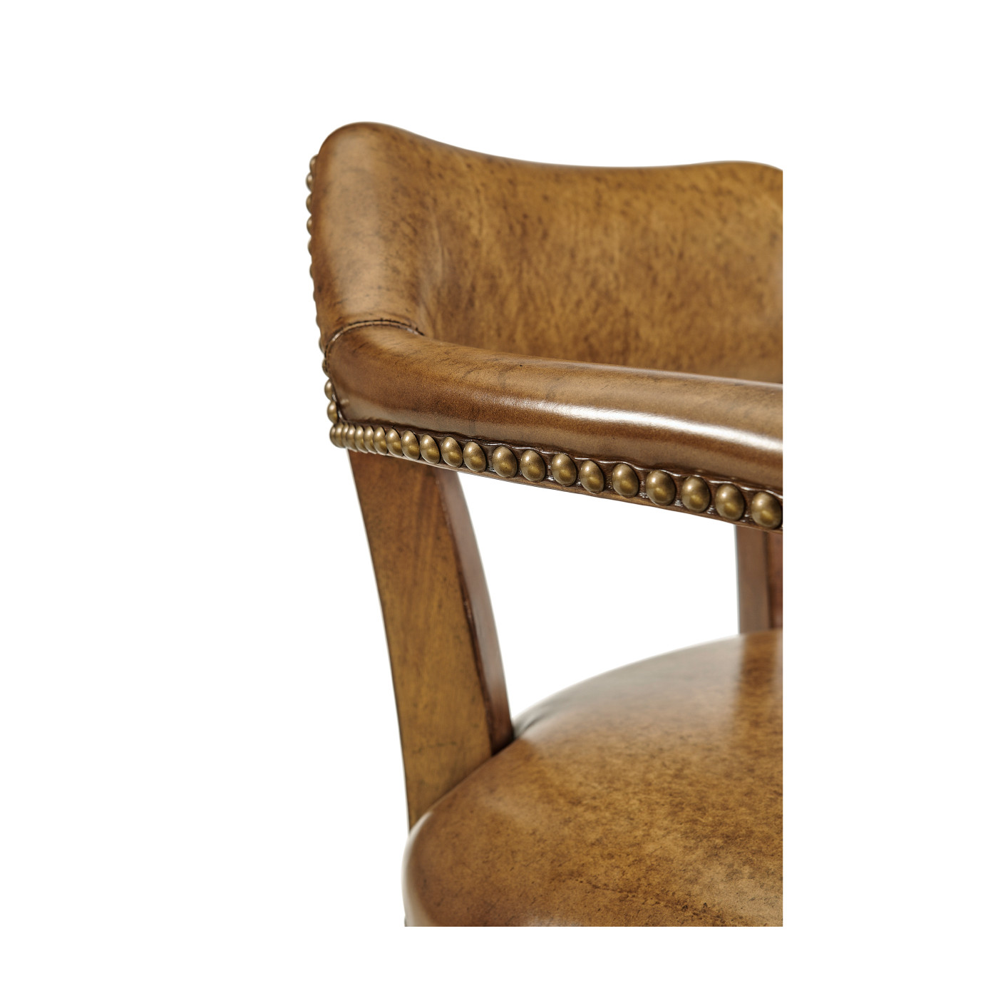 Walnut Upholstered Library Counter Stool