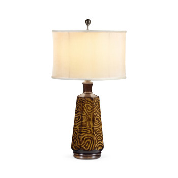 Hexagonal Dijon Burl Table Lamp