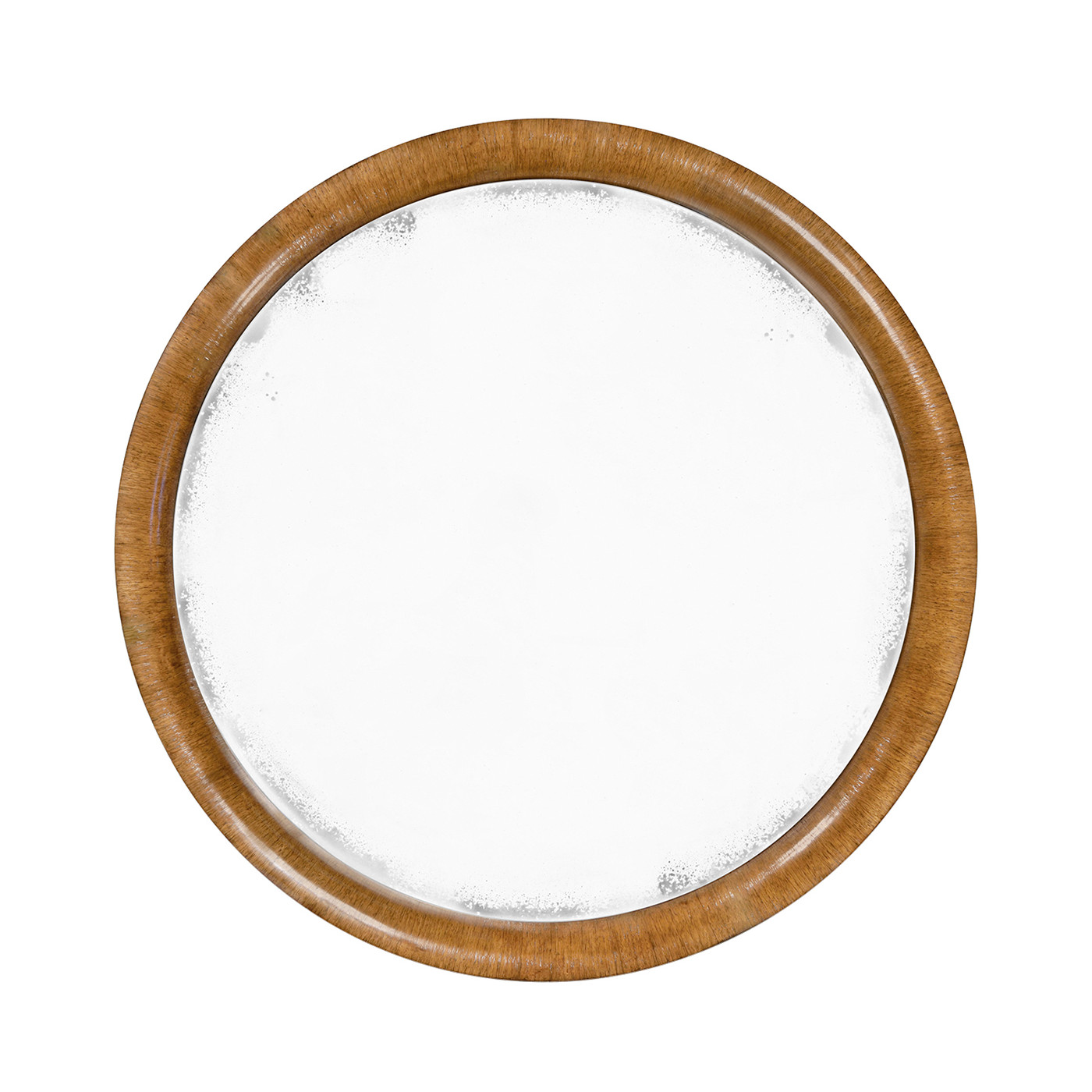 Circular Charcoal & Walnut Cocktail Table with Antique Mirror Top