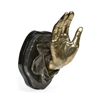 Single Light Brass Open Face Palm