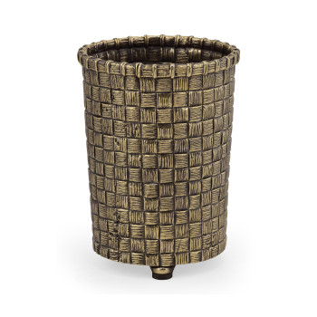 Woven Light Antique Brass Pencil Cup
