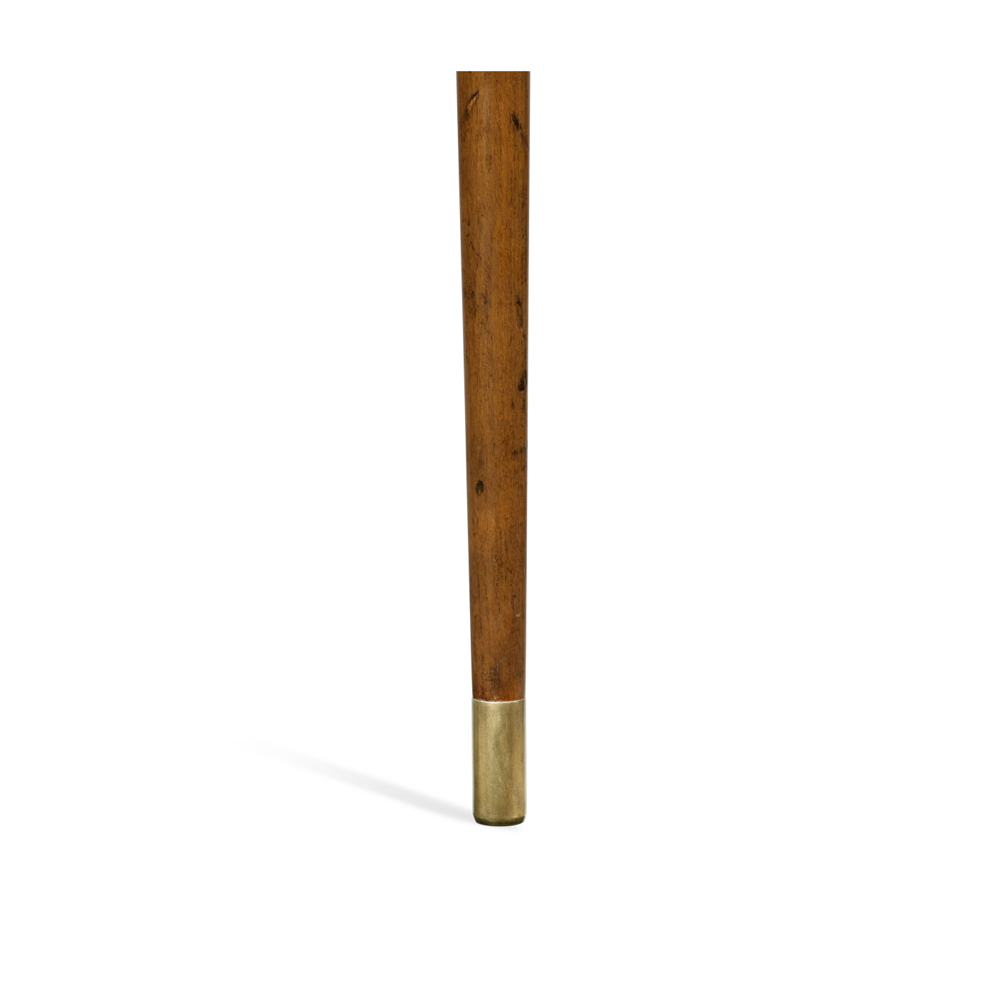 Mahogany Walking Stick with Brass Dog Topper
