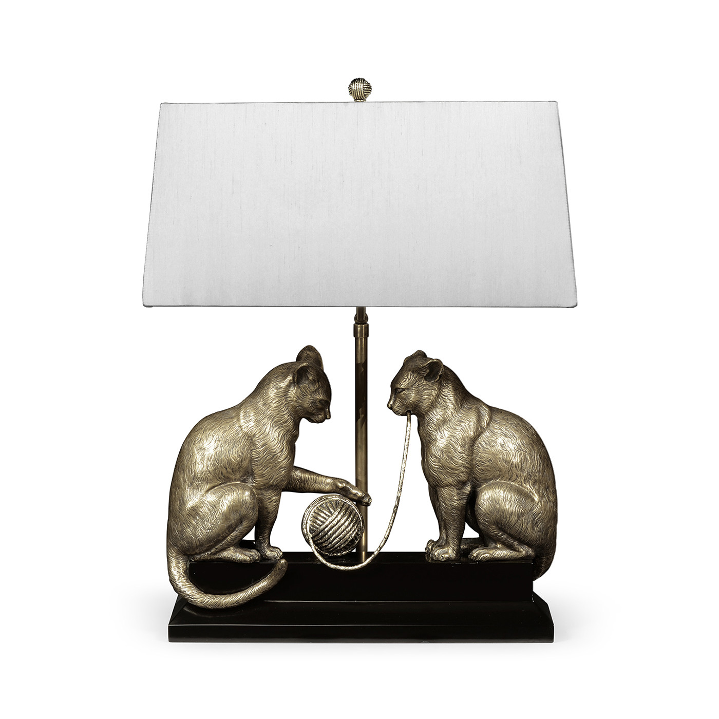 Antique Dark Bronze Cats & Yarn Lamp