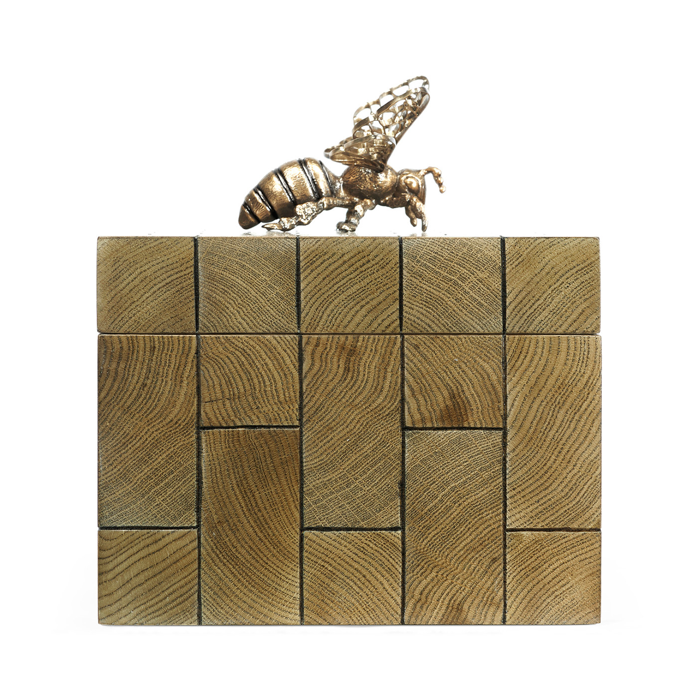 Rectangular Oyster Honeycomb Oak Bee Box