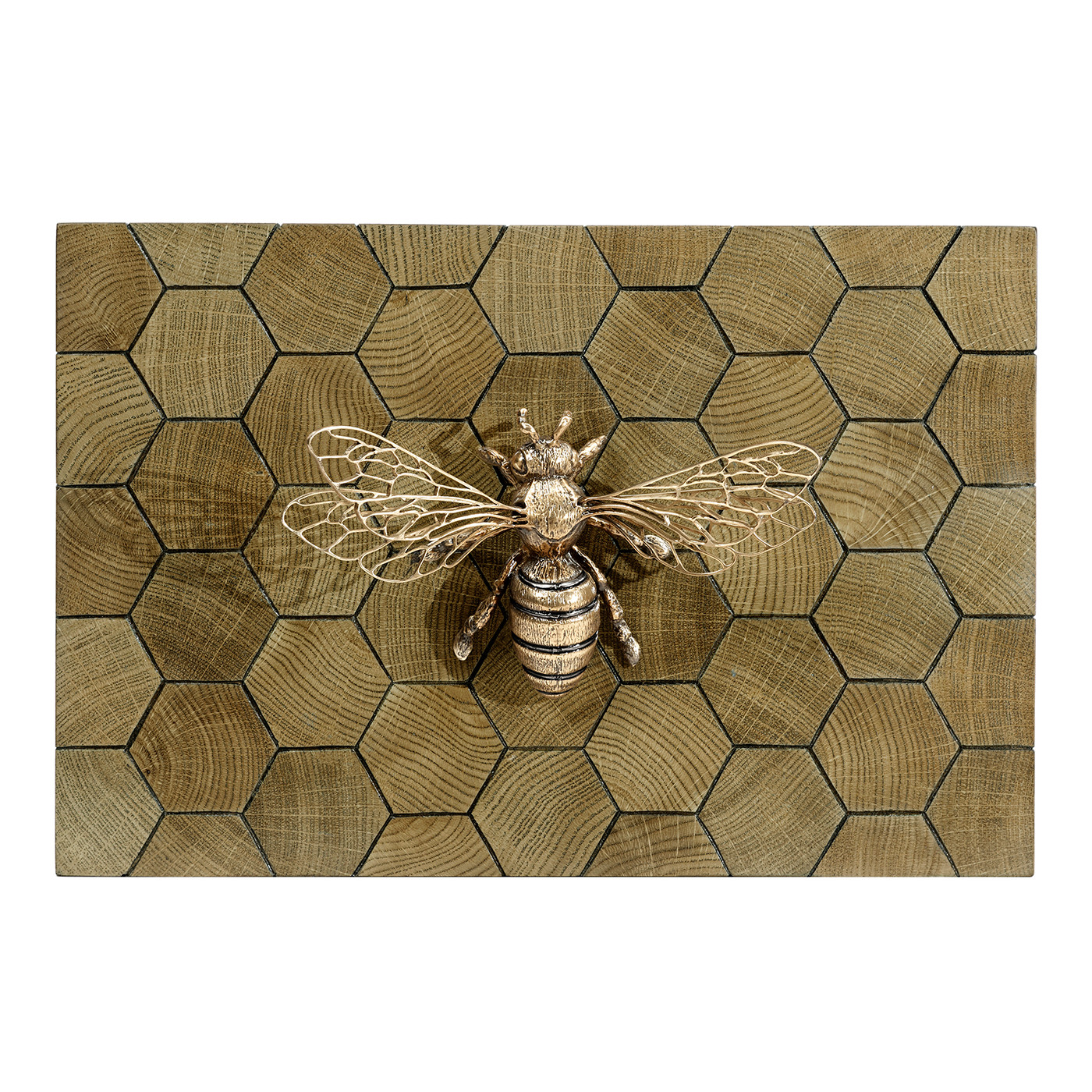Rectangular Oyster Honeycomb Oak Bee Box
