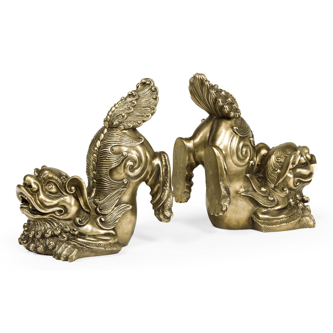 Antique Brass Foo Dog Bookends