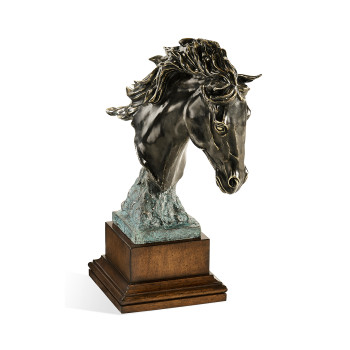 Antique Dark Bronze Stallion Horse Head