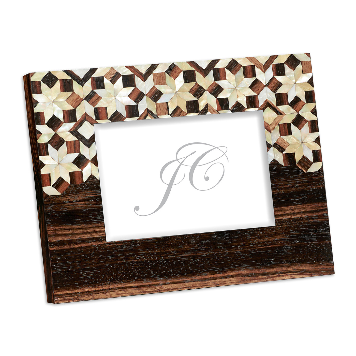 Horizontal Macassar Ebony & Mother of Pearl Mosaic Picture Frame (5