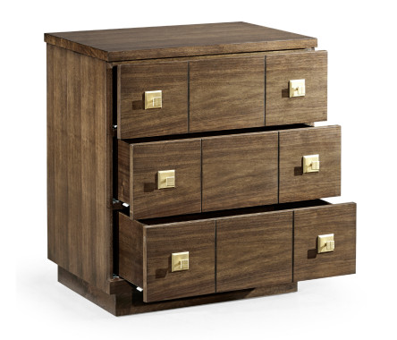 Berkley Walnut Nightstand with Three Drawers