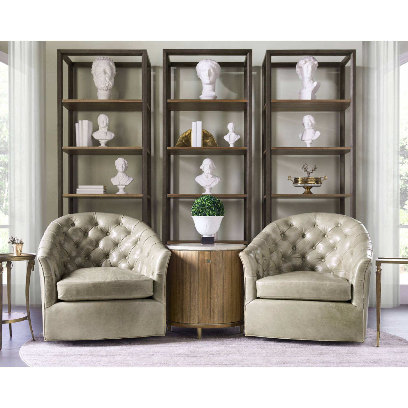 Hamilton Round Table with Speckled Marble Top