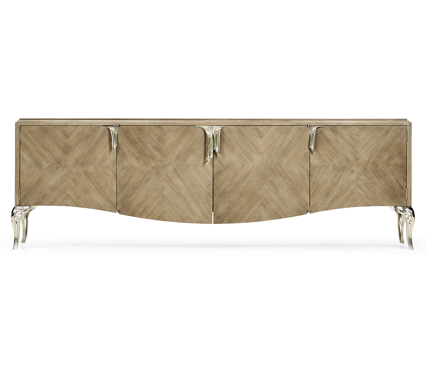 Rivoli Walnut & White Stainless Steel Entertainment Unit
