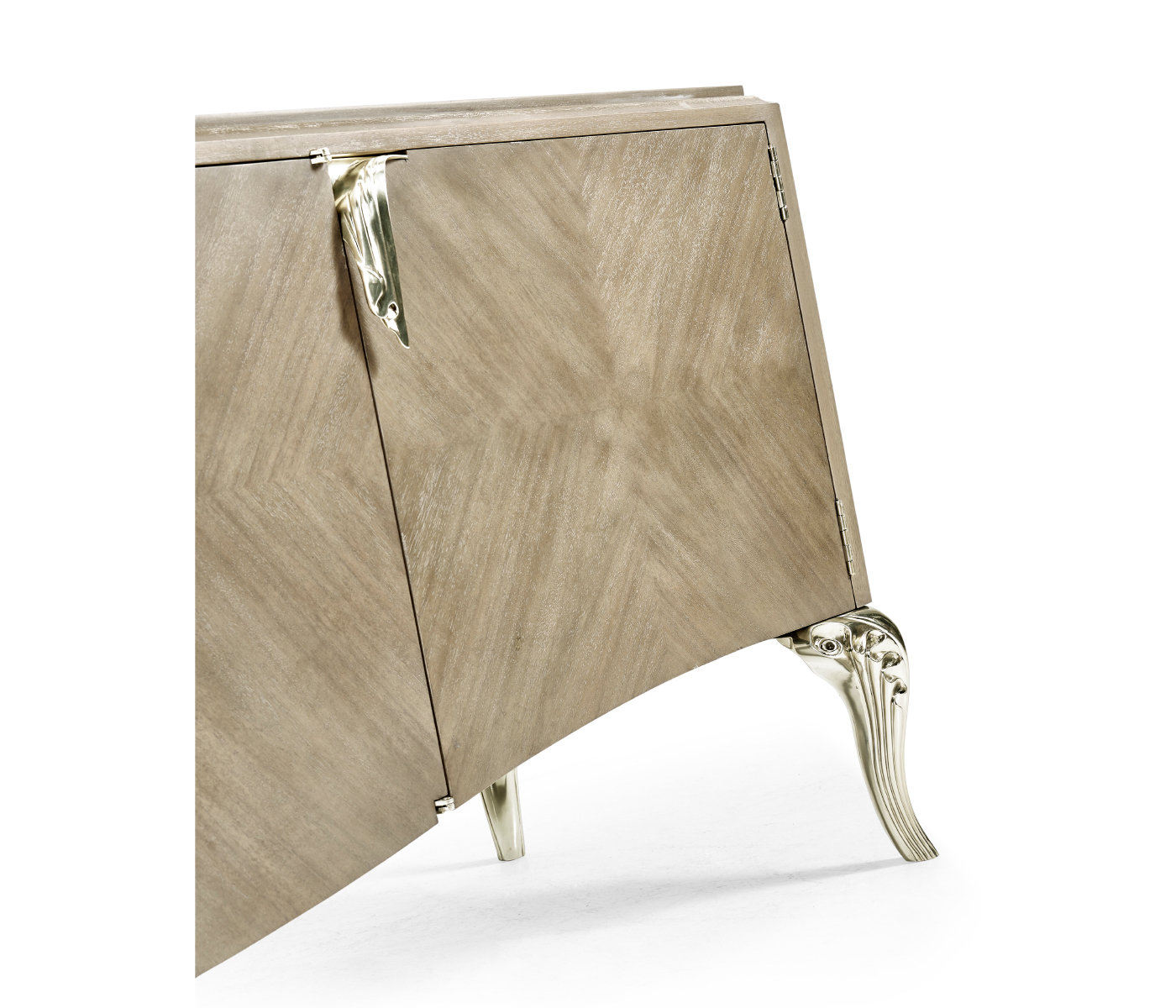 Rivoli Walnut & White Stainless Steel Entertainment Unit